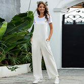 Retro Casual Long Suspender Jumpsuit